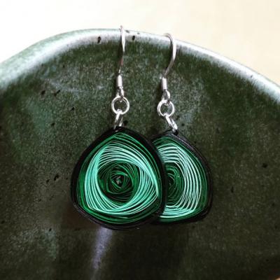 Green Vortex Earrings