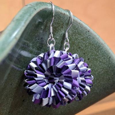 Purple Woven Earrings